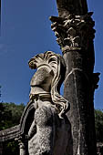 Villa Adriana - The Canopo, statue of the semicircular Euripus representing a young warrior wearing a tall helmet, the so-called 